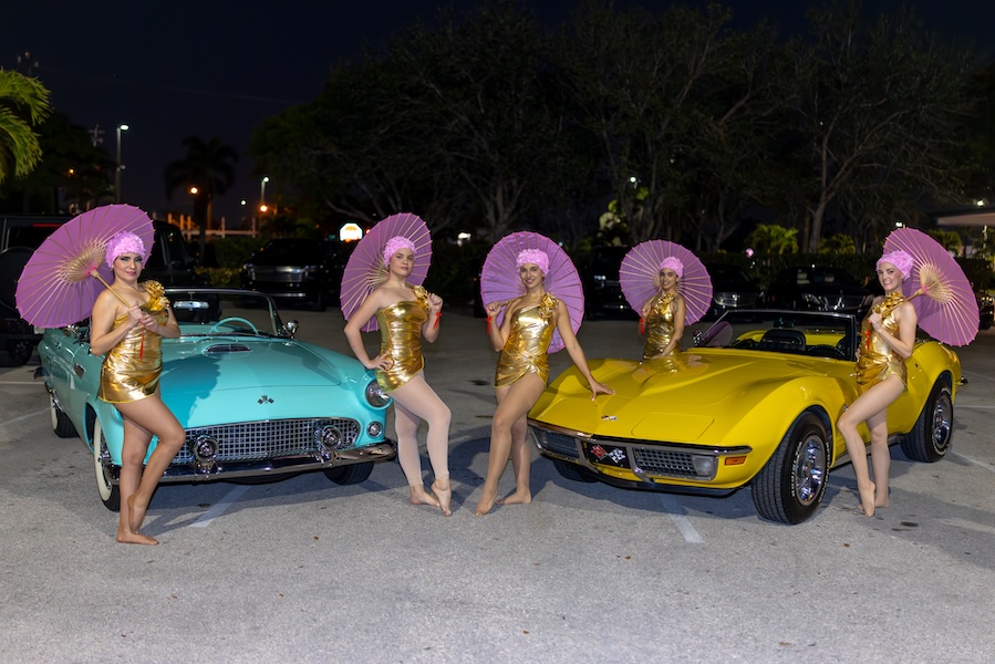 Poolside entertainers at a resort party in Naples, FL